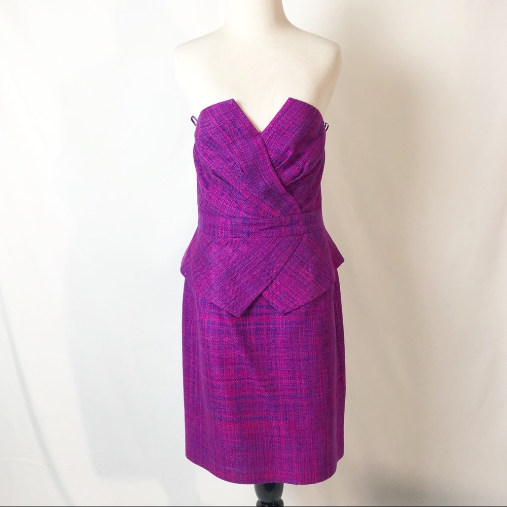 TRINA TURK Strapless Tweed Dress 8